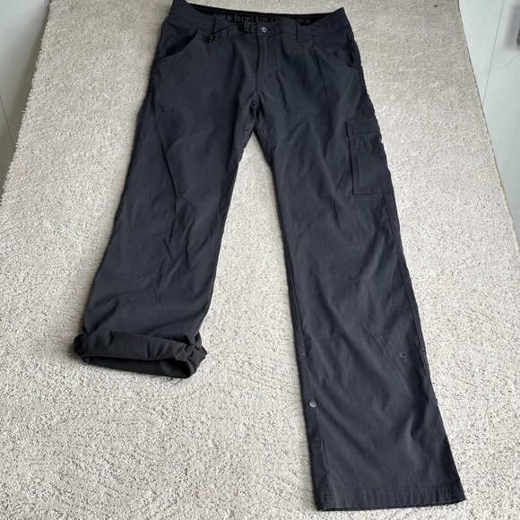 Men's PrAna 34 Belted Zion Pant II Roll Up Grey Hiking Outdoor - Picture 1 of 7